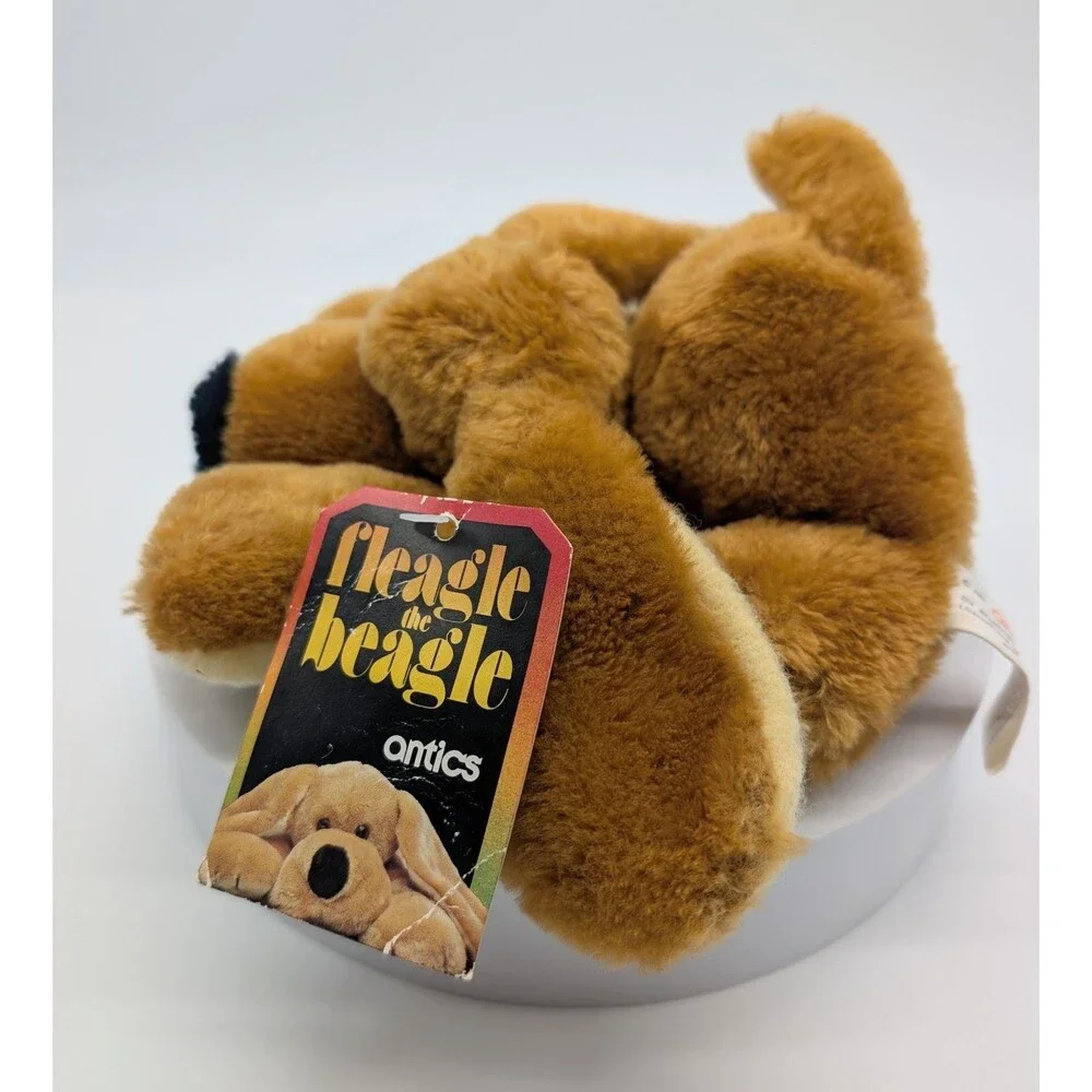 VTG 1982 Antics Brown Fleagle Beagle Dog Plush Toy 5.5
